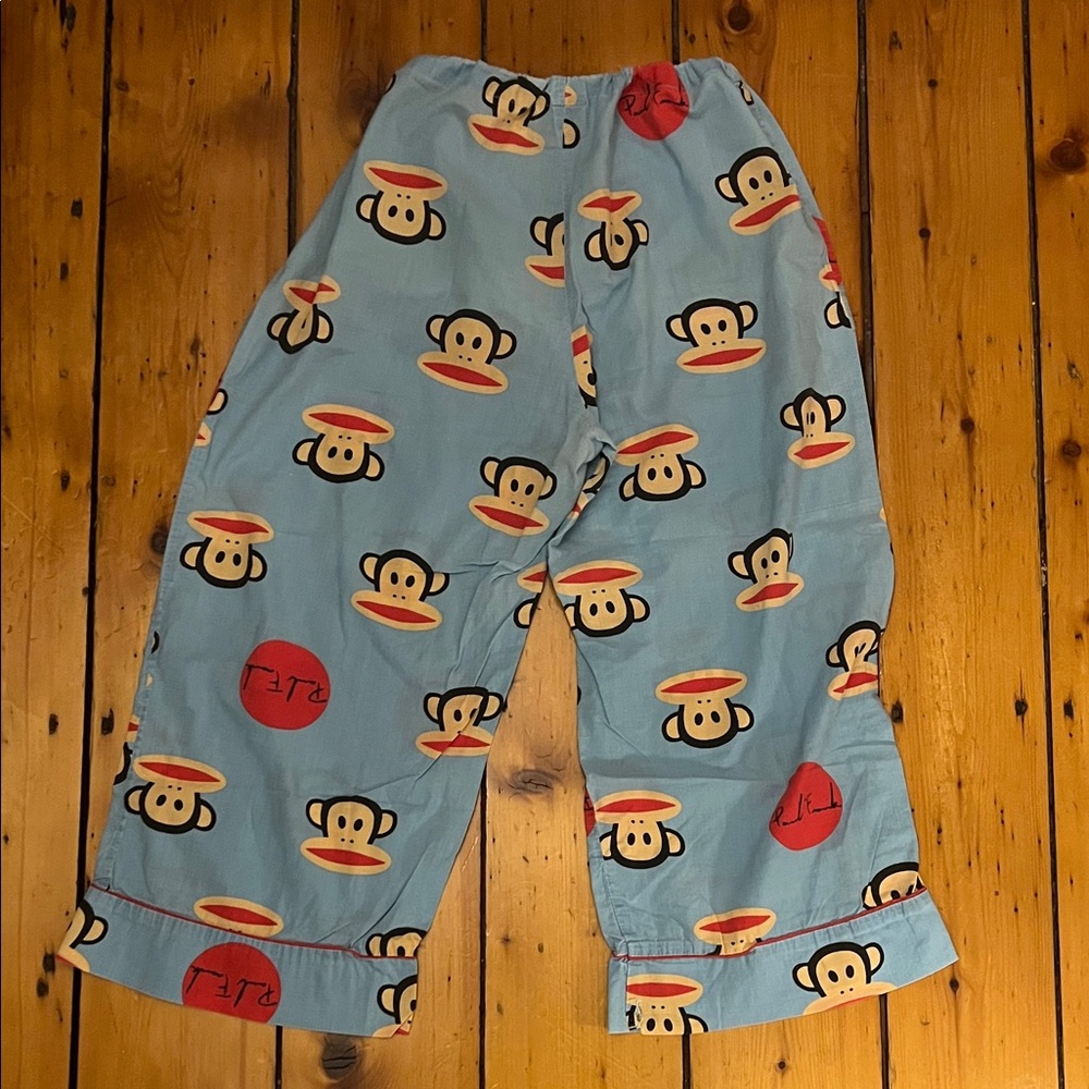 Vintage Paul Frank Lightweight Light Blue Monkey Print Pajama Bottoms L - Picture 2 of 7